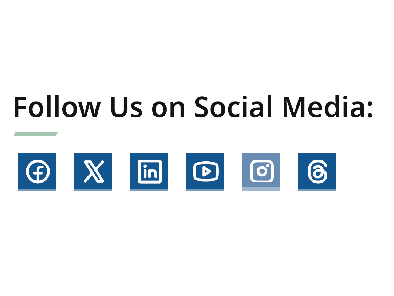 Social media icons on a website.