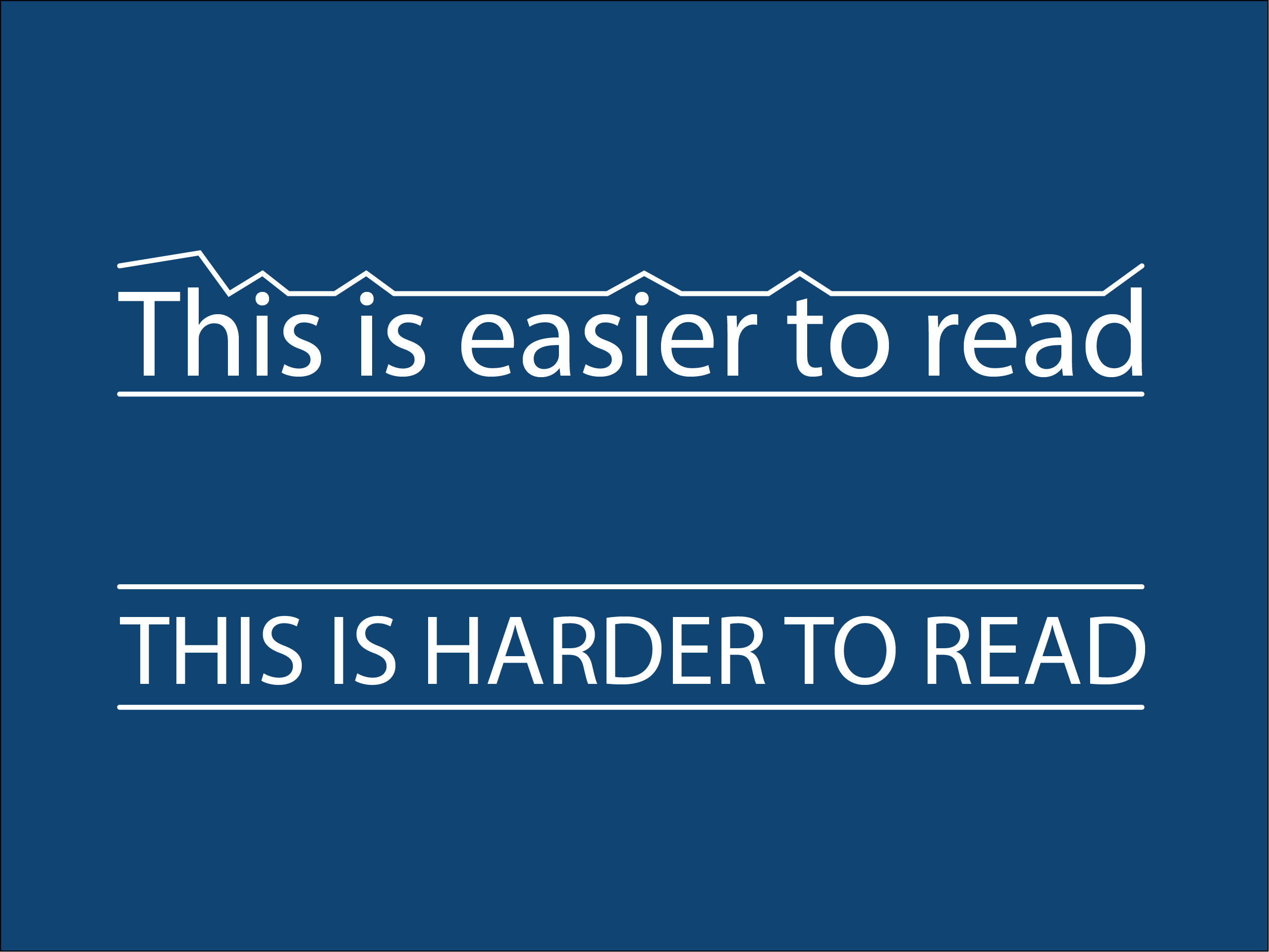 A contour line above text in sentence case reading 